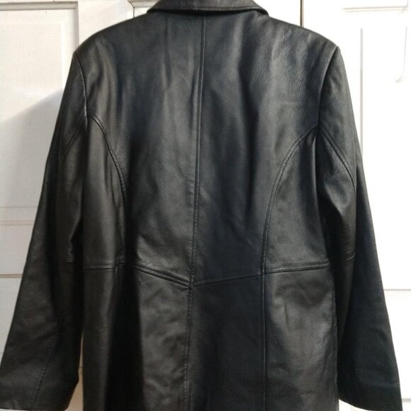 Black Leather Jacqueline Ferrar Jacket Size Large - Picture 7 of 10
